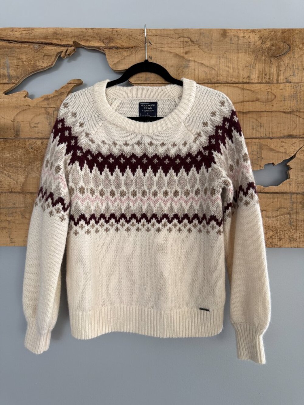 Abercrombie & Fitch Fair Isle Ski Crewneck Sweater | Size L